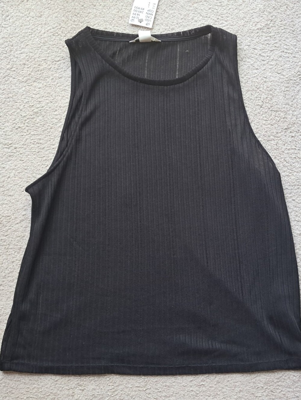 BRAND NEW H&M Ribbed Sleeveless Tank Top - sz. L